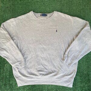 Ralph Lauren Light Gray Crewneck Sweatshirt with Navy Pony